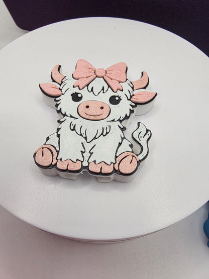 3d Pink and white cow can opener
